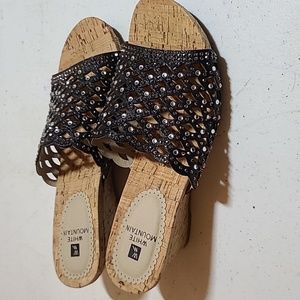 White Mountain Wedge Sandals